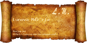 Lunova Mária névjegykártya